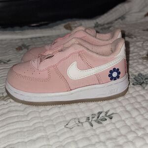 Nike Force 1 Toggle SE (TD) Pink Glaze White Purple Dawn Vernis Rose/Blanc Sz 7c